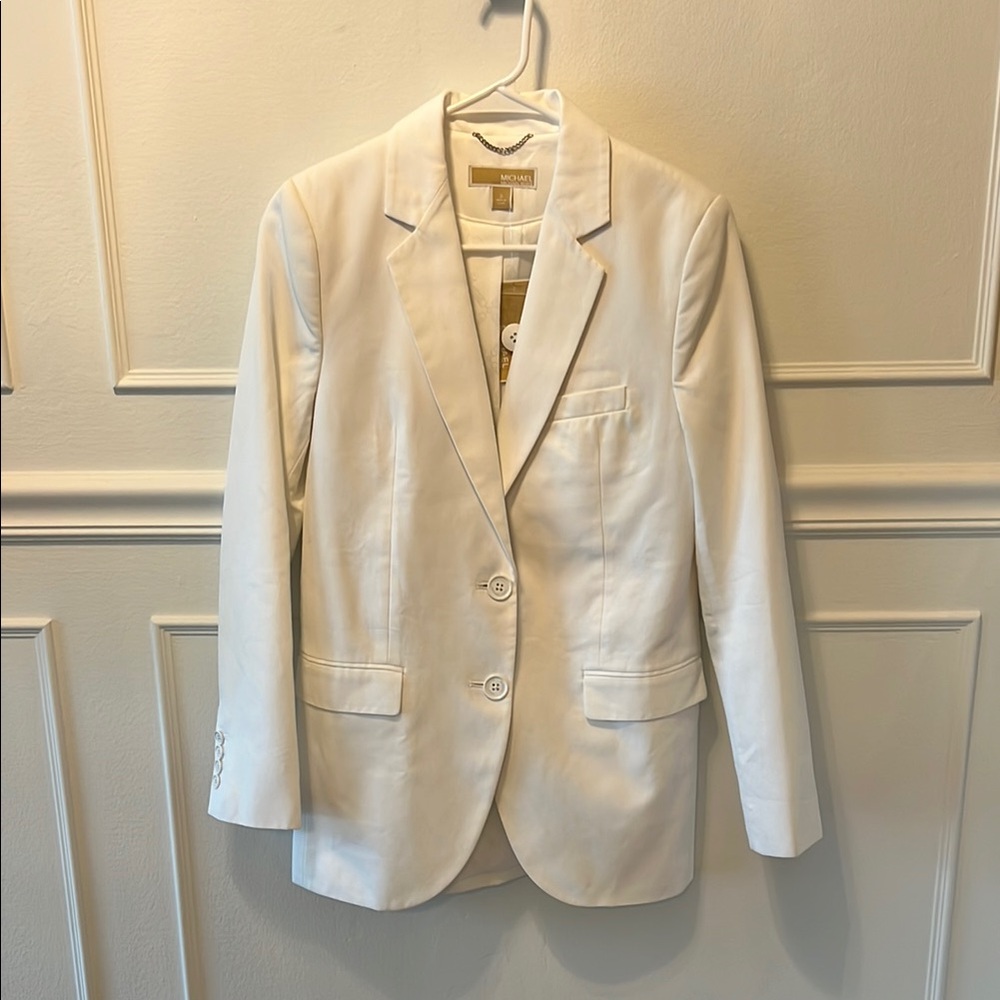 Micheal Michael Kors NWT White Women’s Blazer Size 0 Cotton and Polyester